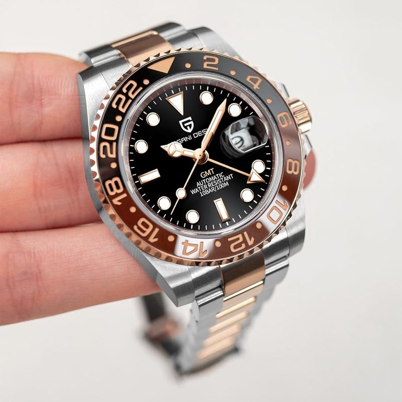 PAGANI DESIGN ساعة أوتوماتيكية GMT للرجال من باجاني ديزاين مع إطار سيراميك وحركة NH34 - Image 4